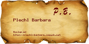 Plechl Barbara névjegykártya